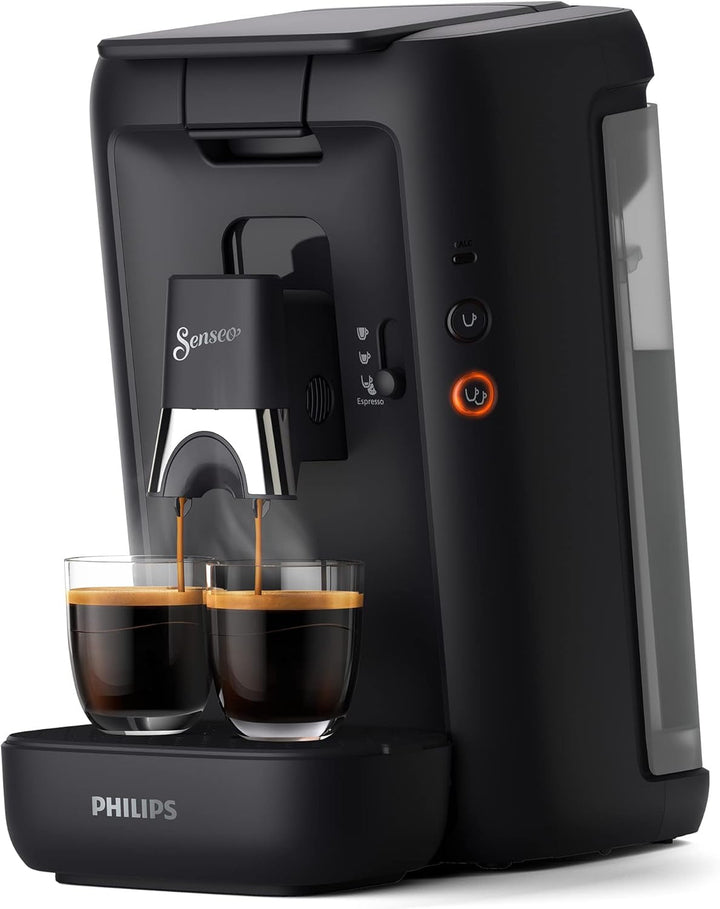 Aparat de cafea cu doze Philips Senseo Maestro cu selecție a intensității cafelei și funcție memo & spumator electric de lapte Krups XL1008 | Capacitate de spumare de până la 150 ml negru
