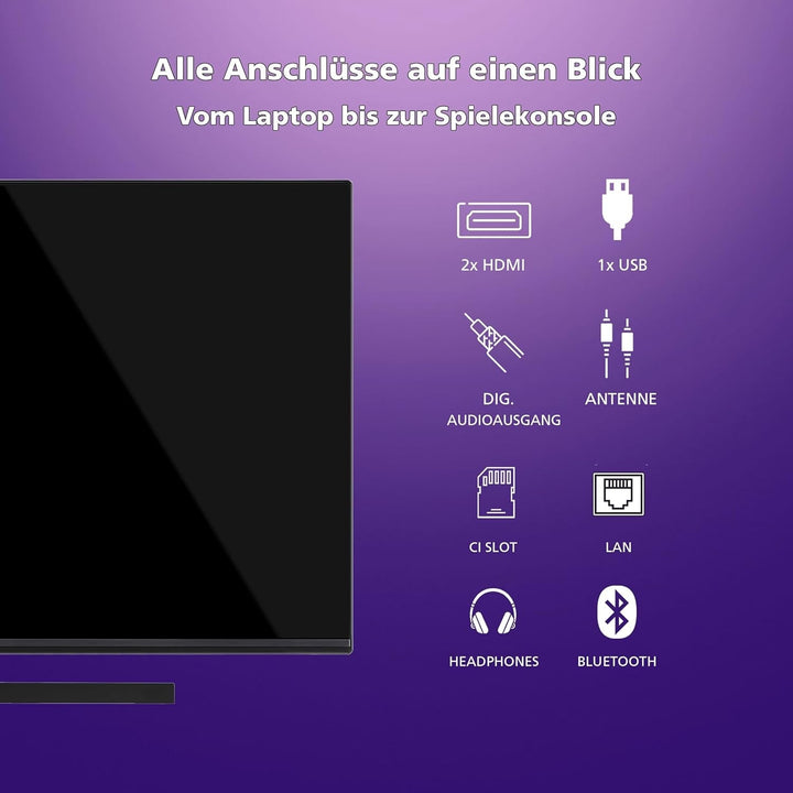 JVC QLED TV 40 Zoll Fernseher Full HD Android Smart TV (HDR, Triple-Tuner, Bluetooth) LT-40VQF545A