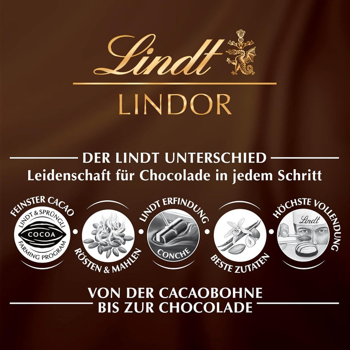 Lindt Schokolade LINDOR Kugeln Weiß | 400 G | Ca. 30 Schokoladen Kugeln Weiße Schokolade Mit Zartschmelzender Füllung | Pralinengeschenk | Schokoladengeschenk