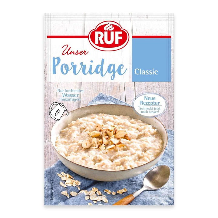 RUF Porridge Raspberry White Choc, Porridge instant cu bucăți de zmeură și ciocolată albă rasă, 65 de grame