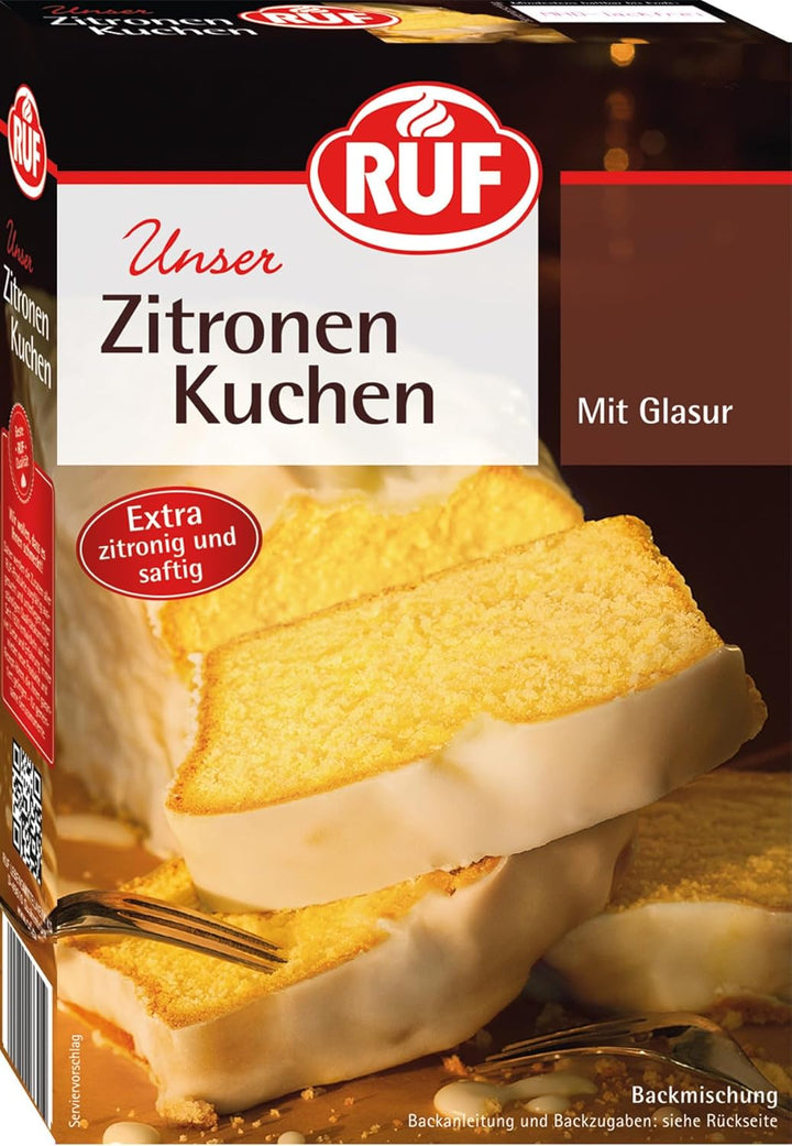 RUF Nusskuchen, Backmischung Mit Schneller Und Einfacher Zubereitung, Nussig Und Locker Mit Glasur, Als Grundlage Für Rüblikuchen, Vegan, 1 X 520G