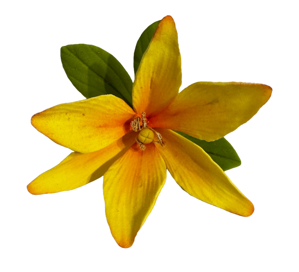 Edible decoration of sugar paste, yellow lily