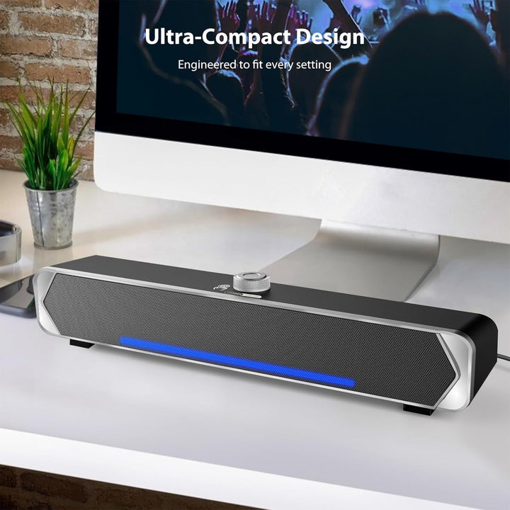 HEANTTV Computerlautsprecher Für Desktop-Monitore, Bluetooth-Lautsprecher Für PC, Soundbar Bluetooth 5.3 Mit Kabel Und Usb-Stromversorgung, Soundbar Für PC, Laptops, Smartphones