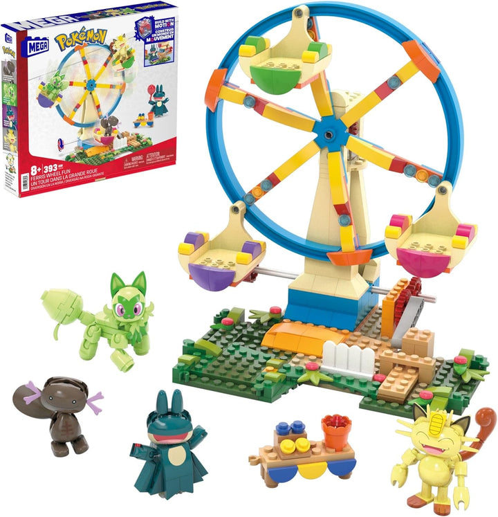 MEGA Pokémon Action Figure Building Toy, Arena de antrenament cu 1101 piese, joc de lupte și 5 figuri mobile pentru copii, HWR82