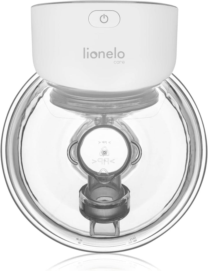 LIONELO Fidi Free Simple Elektrische Muttermilchpumpe 180 Ml, Tragbare 2-Phasen-Milchpumpe, Freihändig, Energiesparende Massage 9 Stufen, 3 Größen Von Silikontrichtern Timer