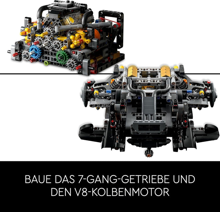 LEGO Technic Mclaren P1, set cu mașină super sport pentru adulți, cadou pentru fanii mașinilor, piesă de colecție la scară cu motor cu piston V8 și transmisie cu 7 trepte, model de mașină, set de mașini de jucărie 42172