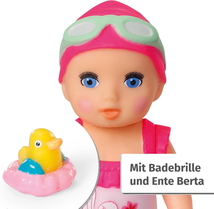BABY Born Minis set de joacă pentru cadă cu păpușă Minis Amy și rață, 906101 Zapf Creation