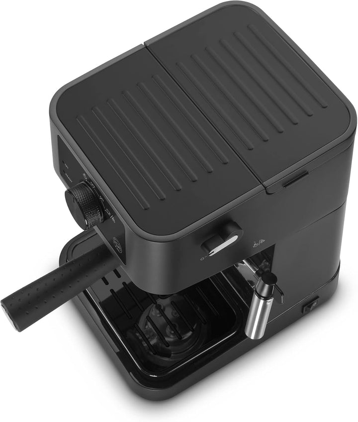 De'Longhi Stilosa EC 235.BK - Mașină espresso tradițională cu portafilter, mașină espresso cu spumă de lapte manuală, pentru pulbere espresso, rezervor de apă de 1 litru, negru, 1100 W