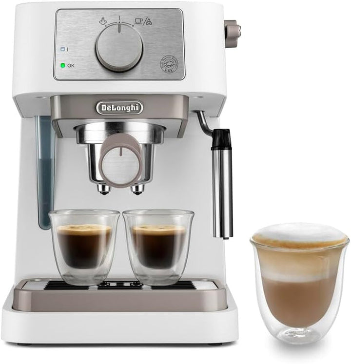 De'Longhi Stilosa EC 230.BK - Mașină espresso tradițională cu portafilter, mașină espresso cu spumă de lapte manuală, pentru pulbere espresso, rezervor de apă de 1 litru, negru, 1100 W