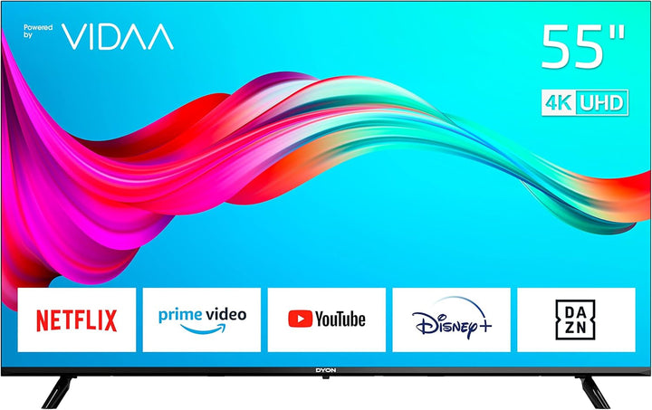 DYON Smart 43 VX 108 Cm (43 Zoll) Fernseher (Full-Hd Smart TV, HD Triple Tuner (DVB-C/-S2/-T2), App Store, Prime Video, Netflix, Youtube, DAZN, Disney+) [Mod. 2022], Schwarz