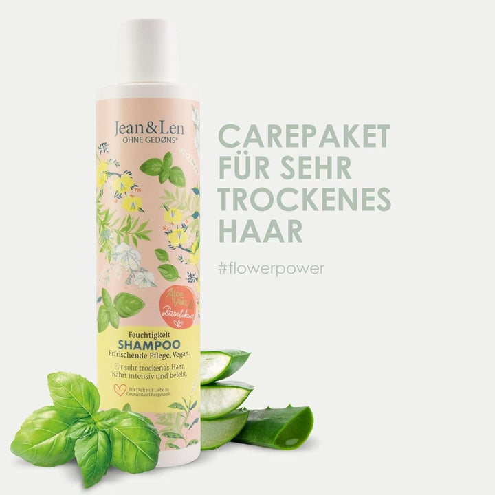 Șampon hidratant Jean & Len Aloe Vera & Busuioc, pentru păr foarte uscat, 300 ml