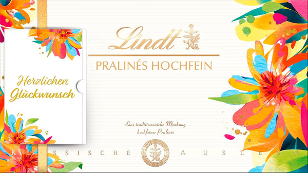 Lindt Schokolade - Hochfein Pralinen | 500G | Pralinés-Schachtel Mit 50 Pralinen in 20 Köstlichen Sorten Mit Und Ohne Alkohol Im Frühlings-Design | Pralinengeschenk | Schokoladengeschenk