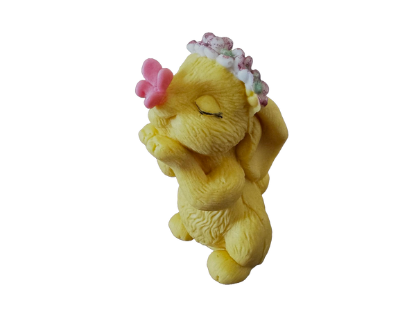 Edible decoration of sugar paste, rabbit with butterfly