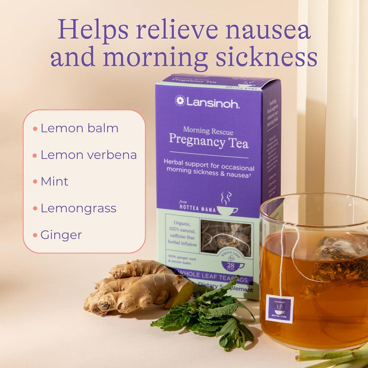 + Hottea Mama Morning Rescue, Pregnancy Morning Sickness Relief Tea, Lemon & Ginger, Caffeine-Free, Sugar-Free, Essentials for Pregnant Women, Includes 14 Tea Sachets Tea USA Naty Shop