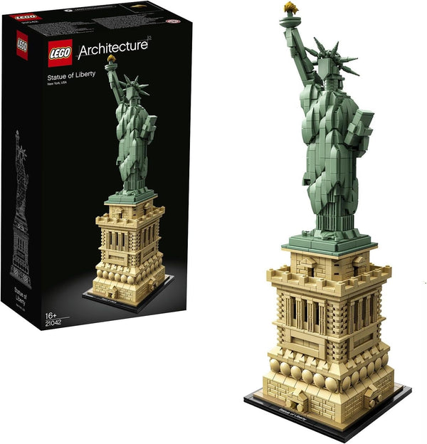 LEGO Architecture Statuia Libertății, set mare, kit model, suvenir New York, potrivit ca decor pentru casă și birou, idee de cadou pentru copii și adulți 21042