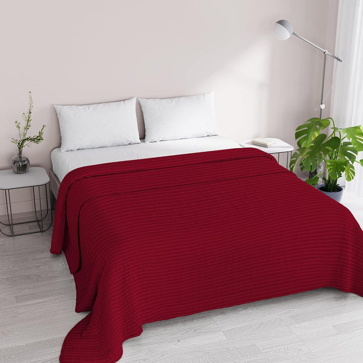 Cuvertură de vară Satin Stripes, poliester, crem, 260X250 Cm