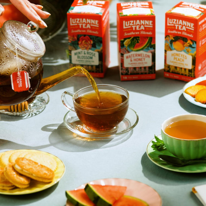 Southern Blends Honeyed Peach Flavored Herbal Tea Bags, 18Ct (Pack of 1) Tea USA Naty Shop