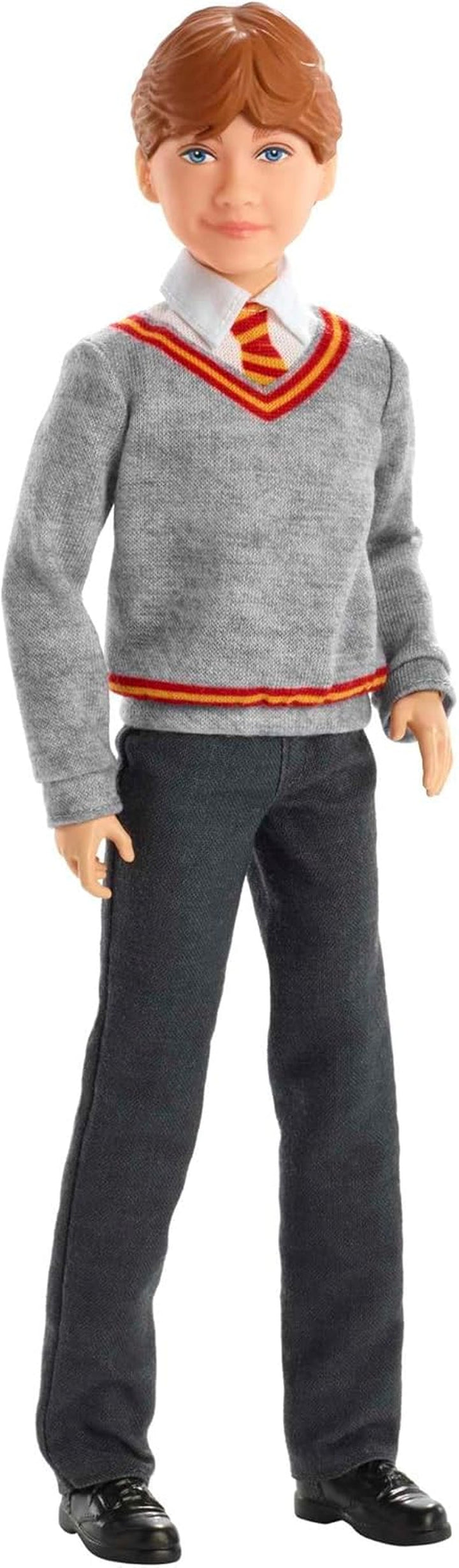 Mattel Harry Potter - Păpușă de colecție Ron Weasley (aprox. 26 cm) cu uniformă Hogwarts, halat Gryffindor și baghetă, jucărie de la 6 ani FYM52
