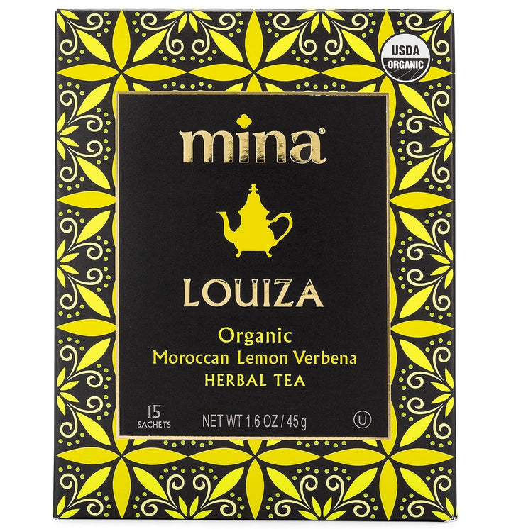 Louiza, Organic Moroccan Lemon Verbena Tea, Organic Herbal Tea Bags, 15 Biodegradable Sachets, Refreshing Lemon Tea Bags, Caffeine Free, Moroccan Lemon Verbena Tea Bags Tea USA Naty Shop