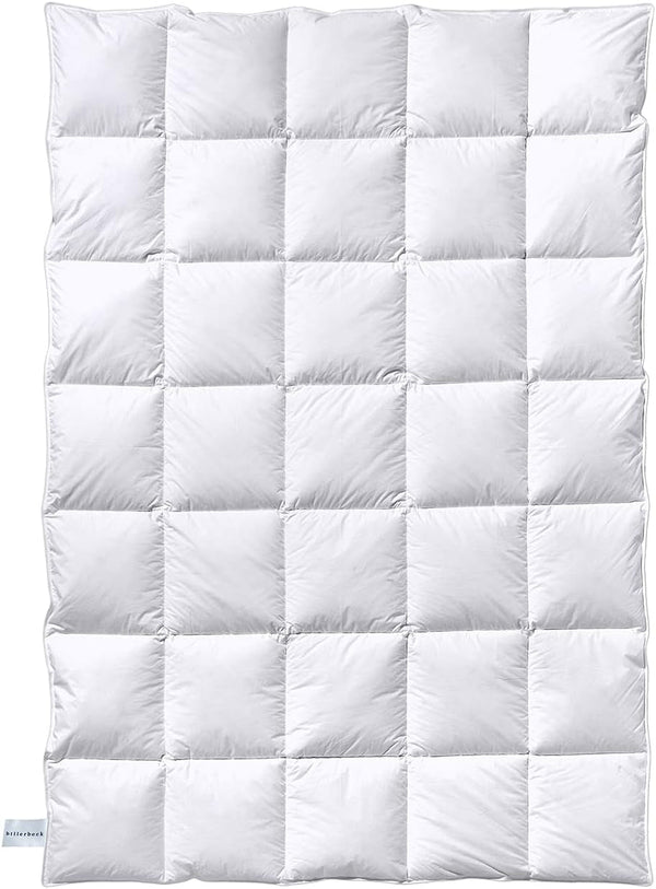 Plapuma din puf Billerbeck - Dorothea 90 - Plapuma pentru toate anotimpurile - 135 X 200 Cm Plapuma cu puf real - Nivel de caldura mediu, alb