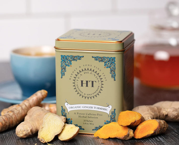 HT Organic Ginger Turmeric Tea, 20 Sachets of Soothing Ginger Turmeric Tea Tea USA Naty Shop