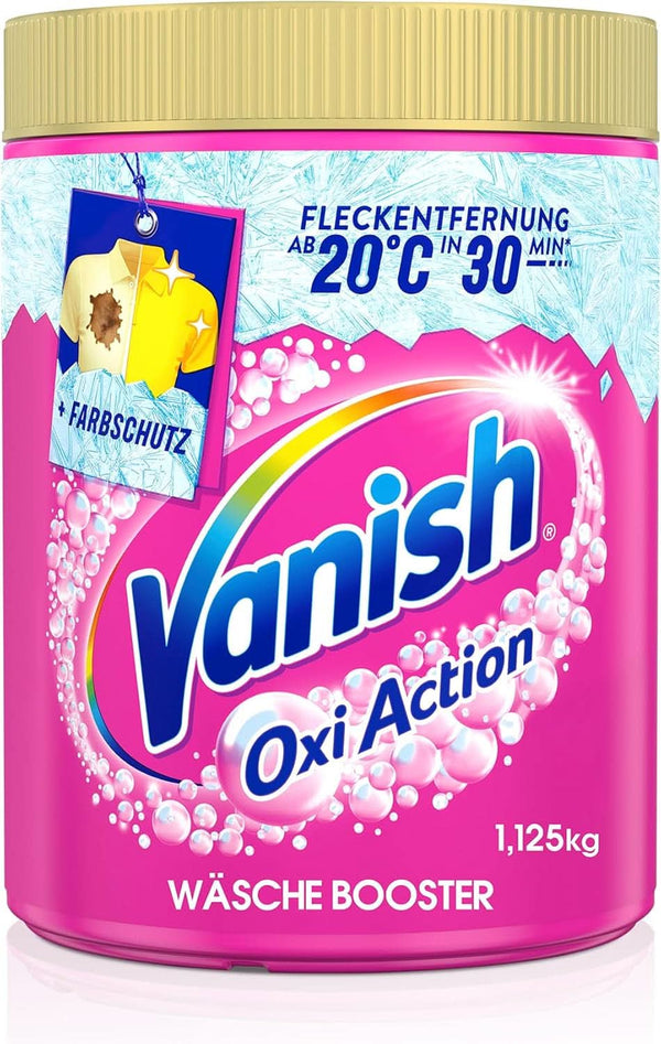 Vanish Oxi Action Powder Pink - 1,125 Kg - pudră de îndepărtare a petelor și de îmbunătățire a rufelor fără clor - pentru rufe colorate