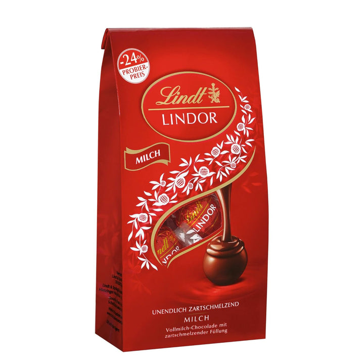 Lindt Schokolade LINDOR Kugeln Double Chocolate, Promotion | 137 G Beutel | Circa 10 Kugeln Vollmilchschokolade Mit Zartschmelzender Füllung | Pralinen-Geschenk | Schokoladen-Geschenk