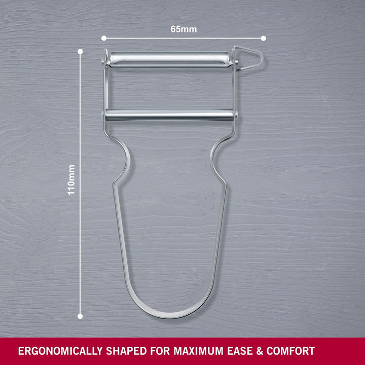 Victorinox Sparschäler STAR, Kartoffelschäler, Zweischneidig Mit Pendelklinge, Extra Scharf, Metallgriff, Swiss Made