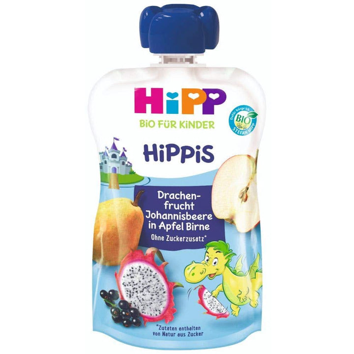 Hipp Super-Hippis Quetschbeutel, Granatapfel-Acerola in Apfel-Himbeere, 100% Bio-Früchte Ohne Zuckerzusatz, 6 X 100 G Beutel