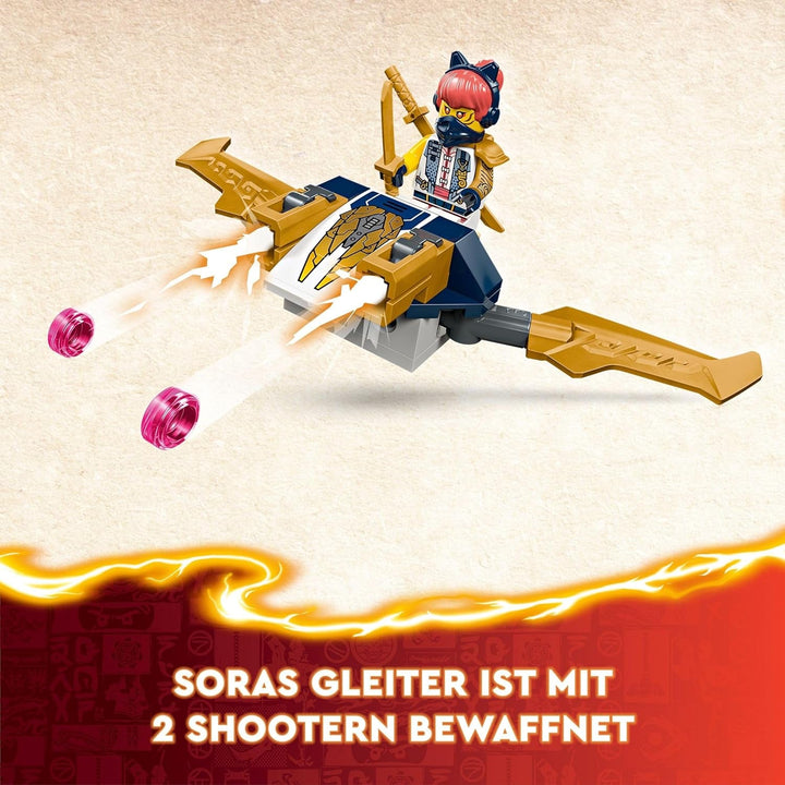LEGO NINJAGO Ninja Team Combi Caterpillar, set 4 în 1 cu planor, mașină de curse și 2 motociclete și 6 minifigurine, cadou pentru băieți și fete, jucărie Ninja 71820