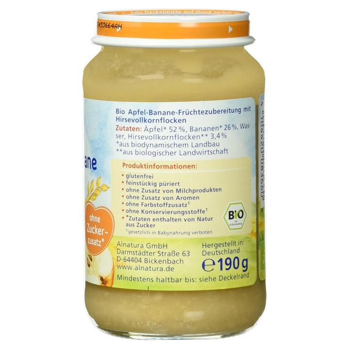 Bio Apfel Mit Banane Und Hirse, Ab Dem 6. Monat, 190 G