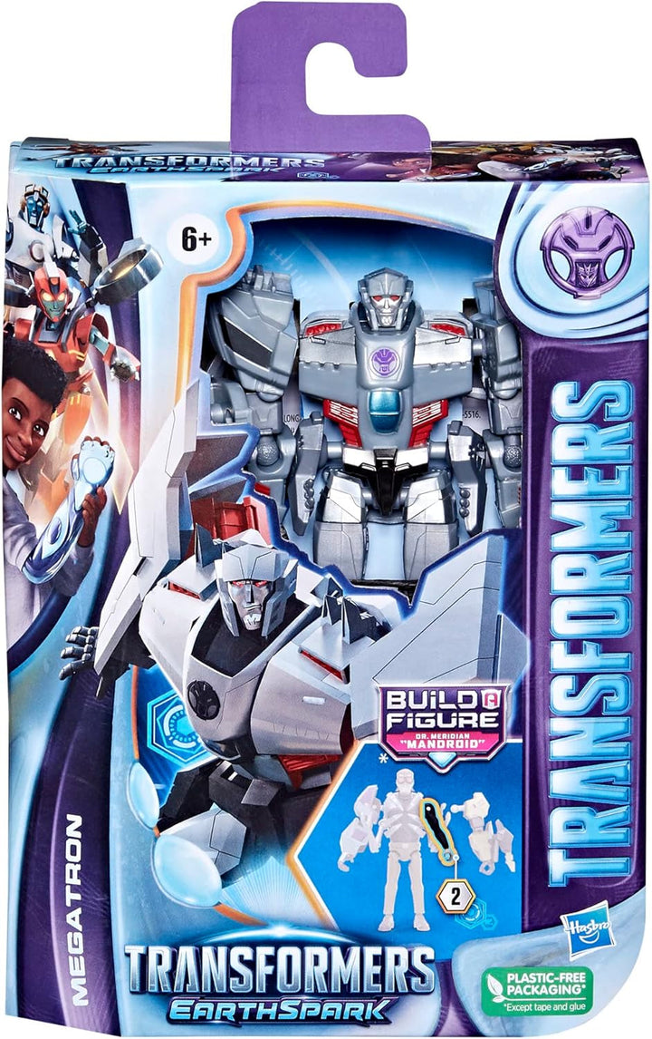 Jucărie Transformers Earthspark Deluxe Class Megatron, figurină de acțiune înaltă de 12,5 cm, jucărie robot pentru copii cu vârsta peste 6 ani