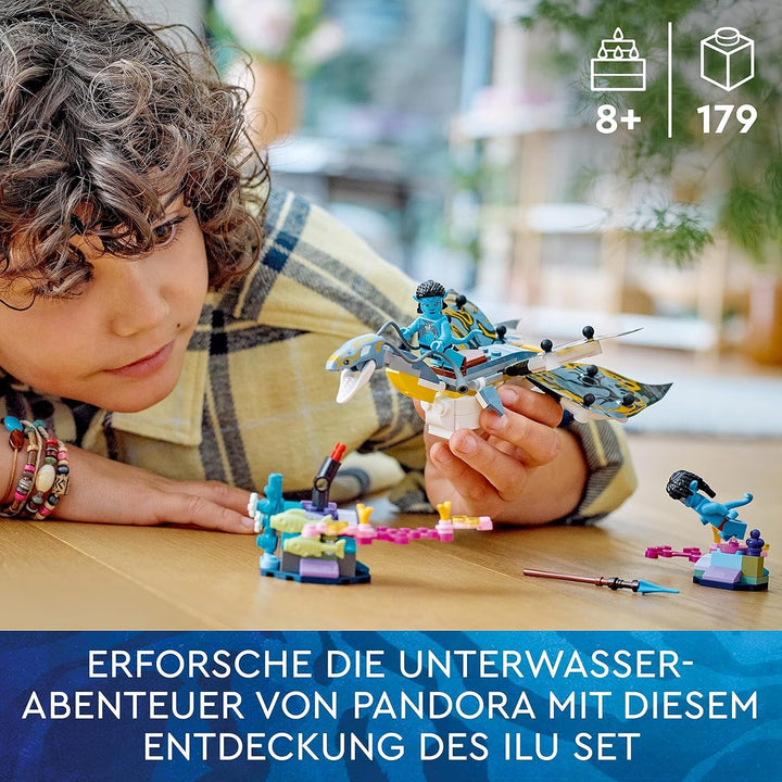 LEGO Avatar Descoperirea lui Ilu, Calea Apei Jucărie construibilă cu figură subacvatică, Pandora Set de colecție pentru copii și fani ai filmelor de la 8 ani în sus 75575