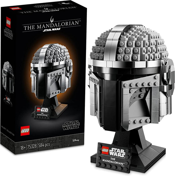 Model LEGO Star Wars Mandalorian Helmet, decorațiune de colecție pentru cameră și un cadou minunat pentru adulți, kit, bărbați, femei, mamă, tată, idee de cadou de colecție 75328
