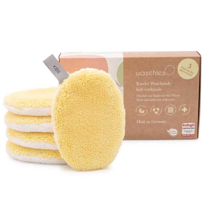 Waschies KIDS Wasch-Pads Für Babys Und Kinder, Zur Reinigung Nur Mit Wasser, Wiederverwendbar, Hautschonend, Supersoft, Made in Germany, Grün, 2Er Set