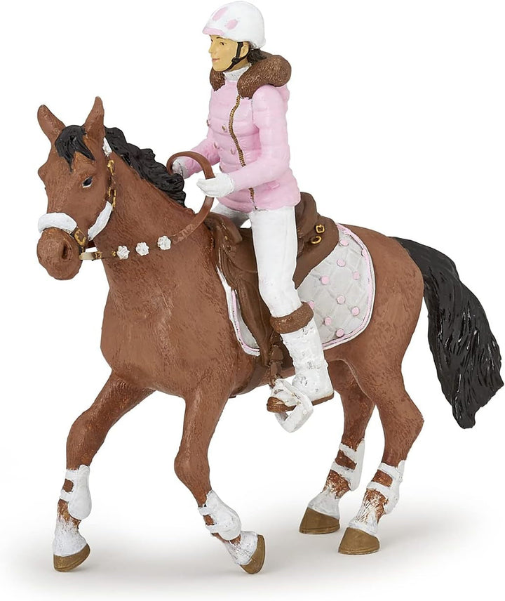 PAPO - Horse figure - Rider Fashion Winter, pasiune pentru călărie, jucărie pentru copii de la 3 ani.