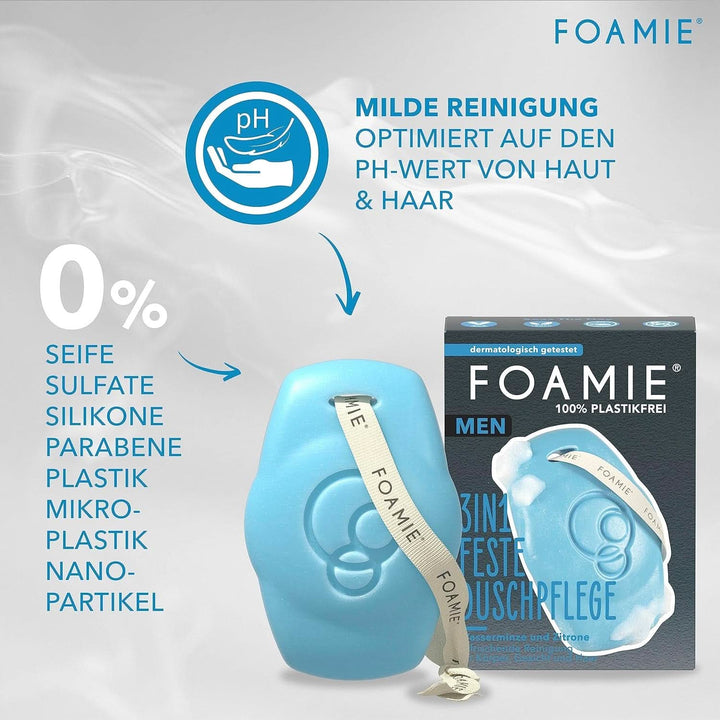 Foamie, Gel de duș, sapun și șampon solid, 3 in 1, 90 grame