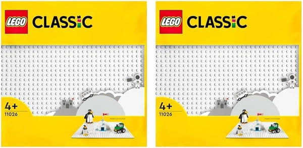 LEGO 11026 Placă de construcție albă clasică, placă de bază pătrată cu 32X32 adâncituri ca seturi de bază, jucărie de construcție (pachet de 2)