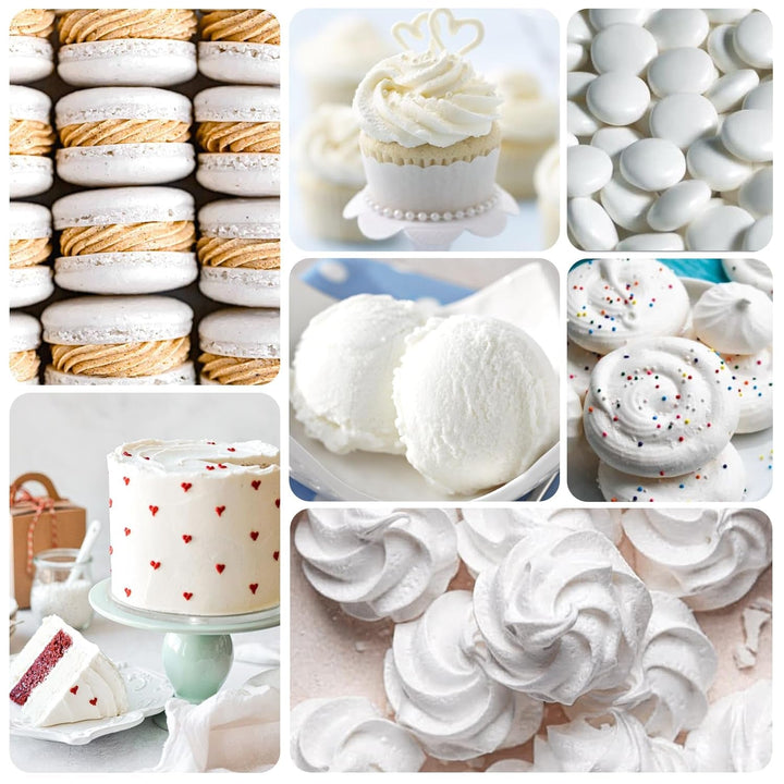 Lebensmittelfarbe Gel - 100Ml Gel Lebensmittel Farben Für Kuchen, Backen, Kekse, Macaron - Zuckerfrei Konzentrierte Farbe Food Coloring Für Tortendeko, Getränken, Osterei, DIY Slime (Weiß)