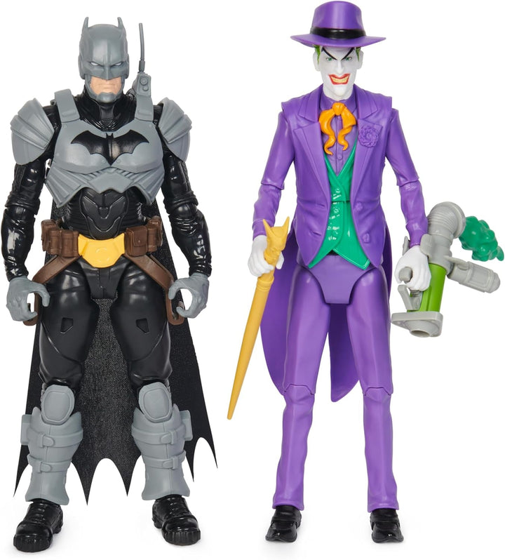 DC Batman Adventures Batman Vs the Joker Action Figure Set, 30 cm - 2 figuri complet mobile cu 12 elemente de echipament pentru jocuri de rol captivante, jucărie pentru copii cu vârsta de peste 4 ani