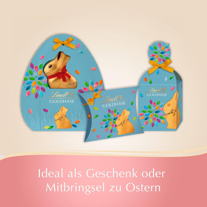 Lindt GOLDHASE Geschenk | 266 G | Vollmilch-Goldhasen & Schokoladen-Eier (Vollmilch, Cresta, Nougat) | Perfektes Schokoladen-Geschenk Für Ostern & Frühling