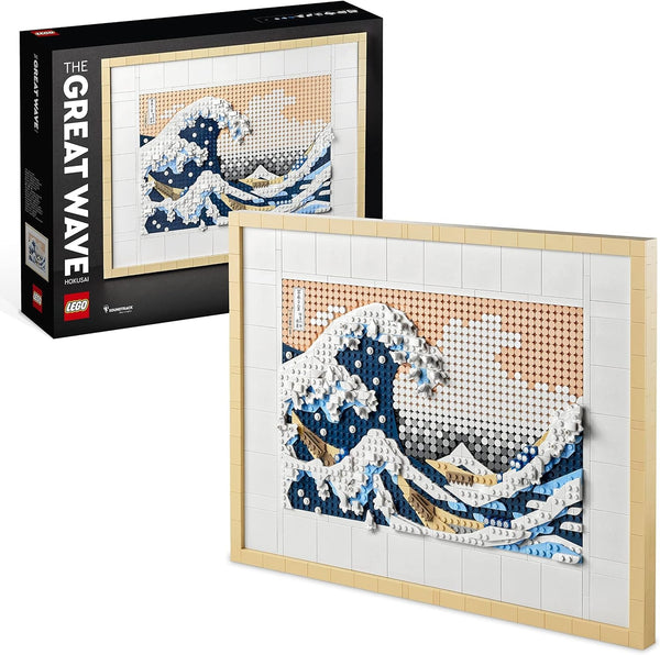 LEGO 31208 Art Hokusai - Marele val, decorațiuni de perete japoneze 3D, set de artizanat, pânză de ocean încadrată, hobby-uri pentru adulți, DYI, decorațiuni pentru casă și birou