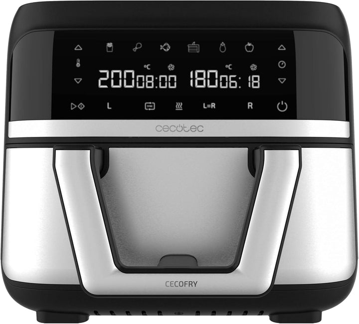 Cecotec Heißluftfritteuse 9 L Cecofry Advance Double. 2850 W, Kompakte, Digitale Und Ölfreie Diätfritteuse, Zwei Körben Mit Doppelter Temperatur Und Perfectcook-Technologie