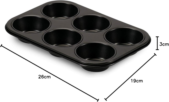 , Form 6 Muffins 18,5X27Cm, Schwarz