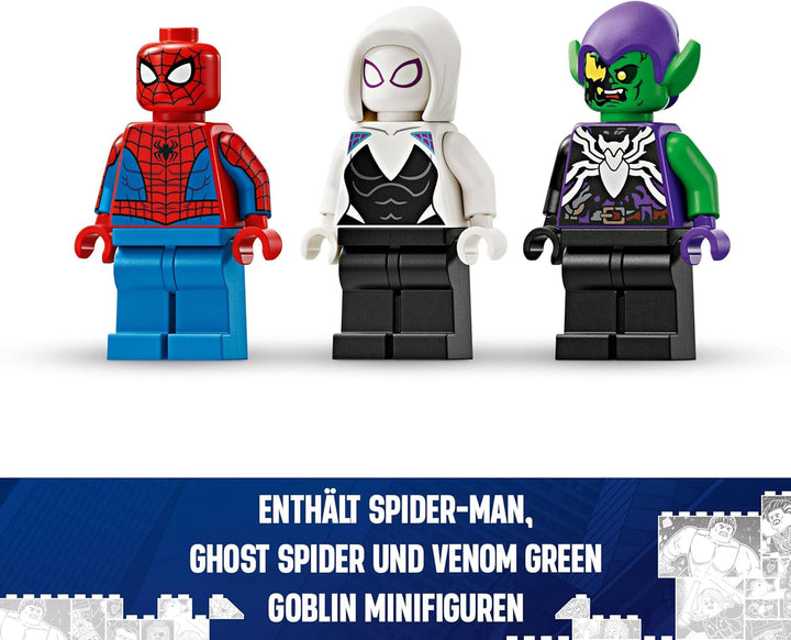 LEGO Marvel Spider-Man Race Car & Venom Green Goblin, jucărie Spidey pentru jocuri de rol cu figuri de supereroi și mașină construibilă, cadou pentru copii, băieți și fete de la 7 ani 76279
