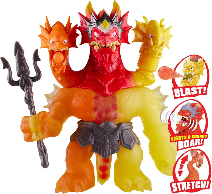 Heroes of Goo Jit Zu BANDAI CO42948 Figura de acțiune, cel mai puternic erou, regele Hydra are cu forțele sale de lavă furie în 25 cm, multicolor