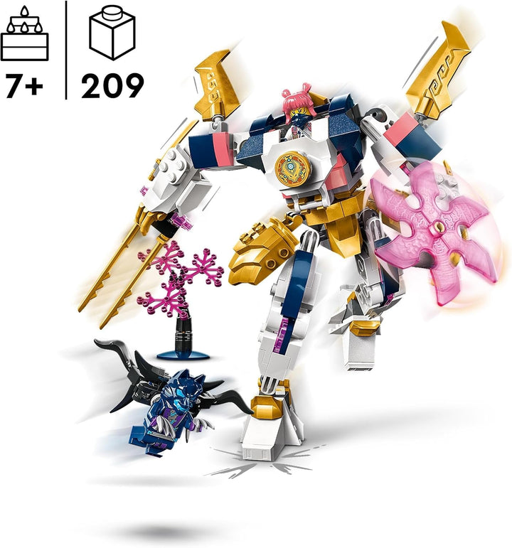 LEGO NINJAGO Mech-ul tehnologic al lui Sora, jucărie cu figurine de acțiune pentru copii, set ninja cu figurine, inclusiv Sora, mech pentru personalizare, cadou pentru băieți și fete cu vârsta de 7+ 71807