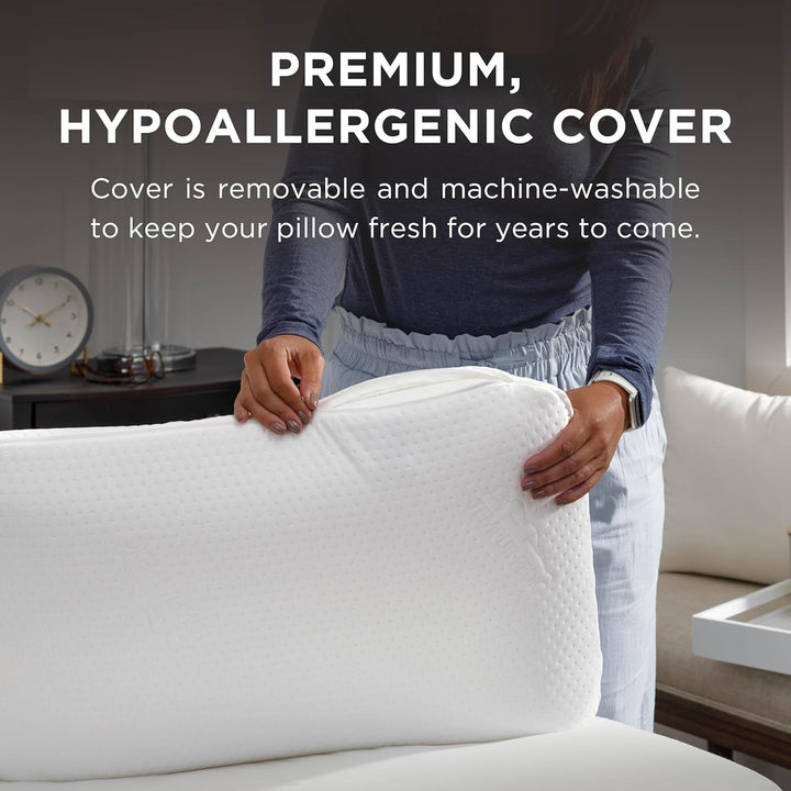 TEMPUR-PEDIC Pernă Symphony Fabricată din spumă cu memorie, Luxuriantă, Moale, Standard, Albă