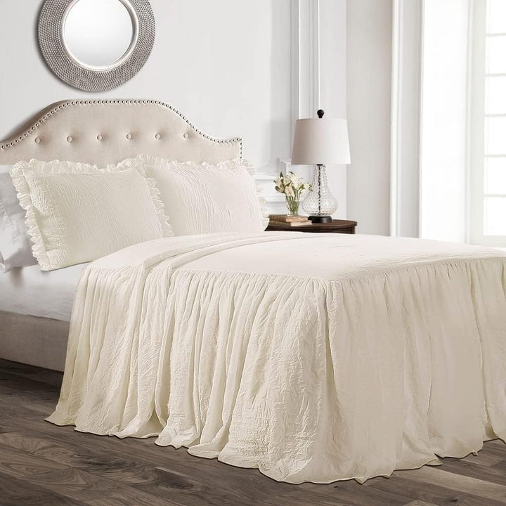 Lush Decor Tagesdecke Mit RÃ¼schenrock, Polyester, WeiÃŸ, Doppelbett