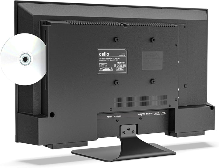 Cello C2425WSF Trav 24" Full HD SMART/DVD Camping Reise TV Integrierter DVD Player Rahmenlos Triple Tuner Bluetooth Webos by LG Pitch Perfect Lautsprecher Wohnmobil LKW [2025]
